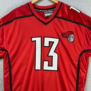 Rutgers Scarlet Knights 13 Shirt Jersey Mens XL Red Football V-Neck Steve Barrys